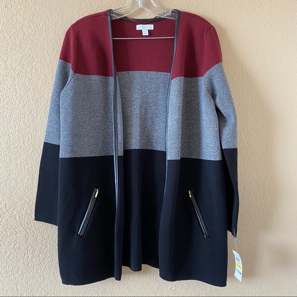 NWT Charter Club Milano Women's Block Cardigan , size Petite M - Picture 1 of 14